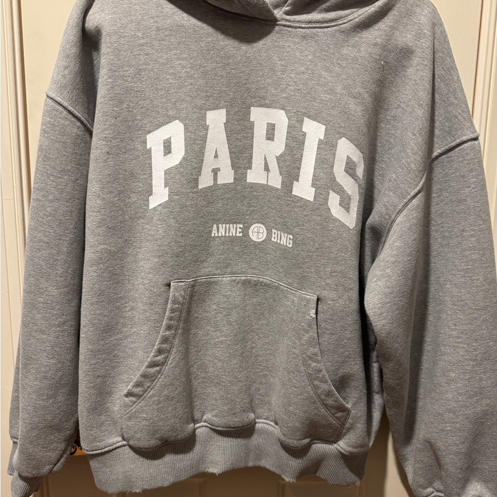 Anine Bing Gray "PARIS" Hoodie size small - Picture 2 of 6